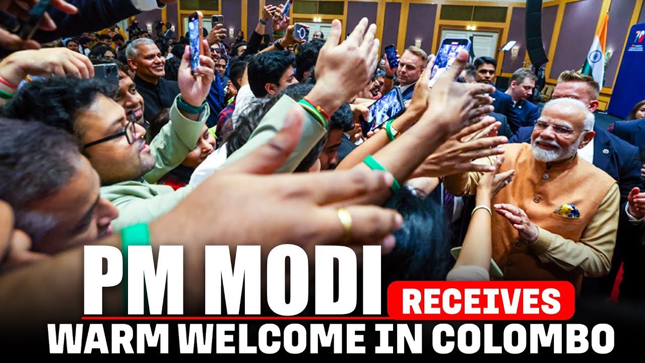 PM Modi receives warm welcome by Indian diaspora in Colombo | India- Sri Lanka