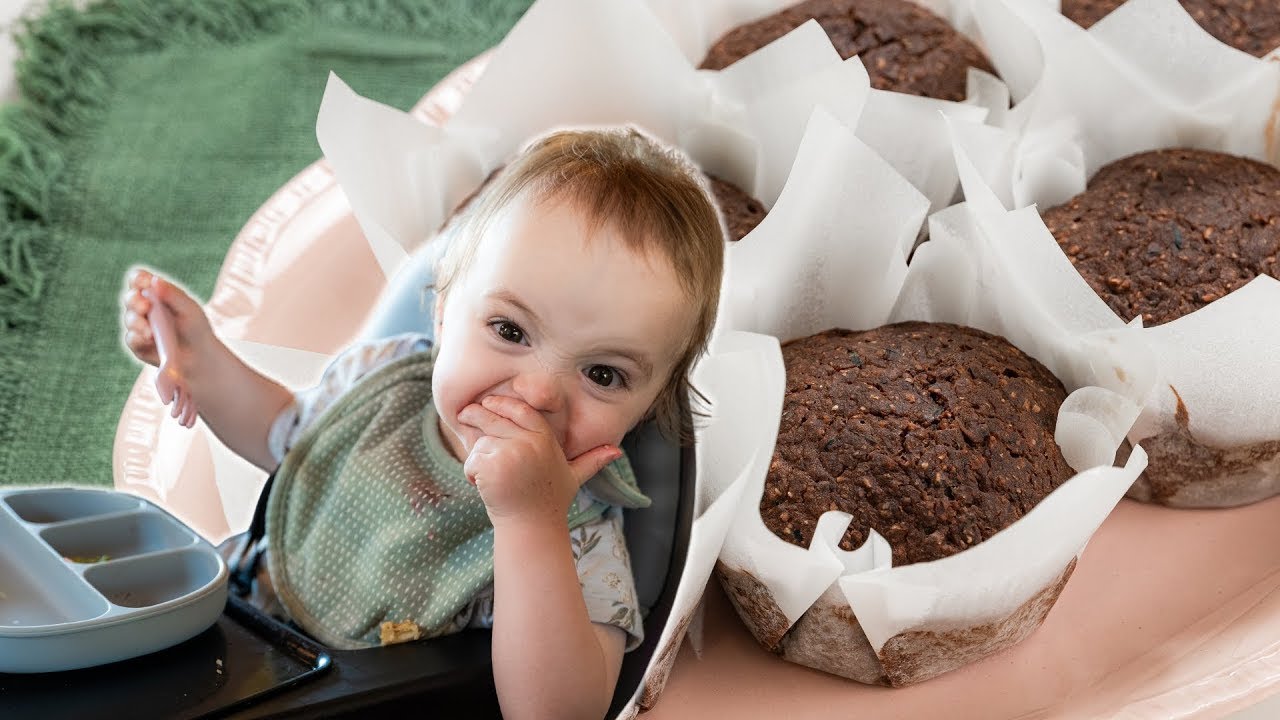 Zucchini Cocoa Muffins 💚 Baby Led Weaning Recipe 💚 Healthy Chocolate