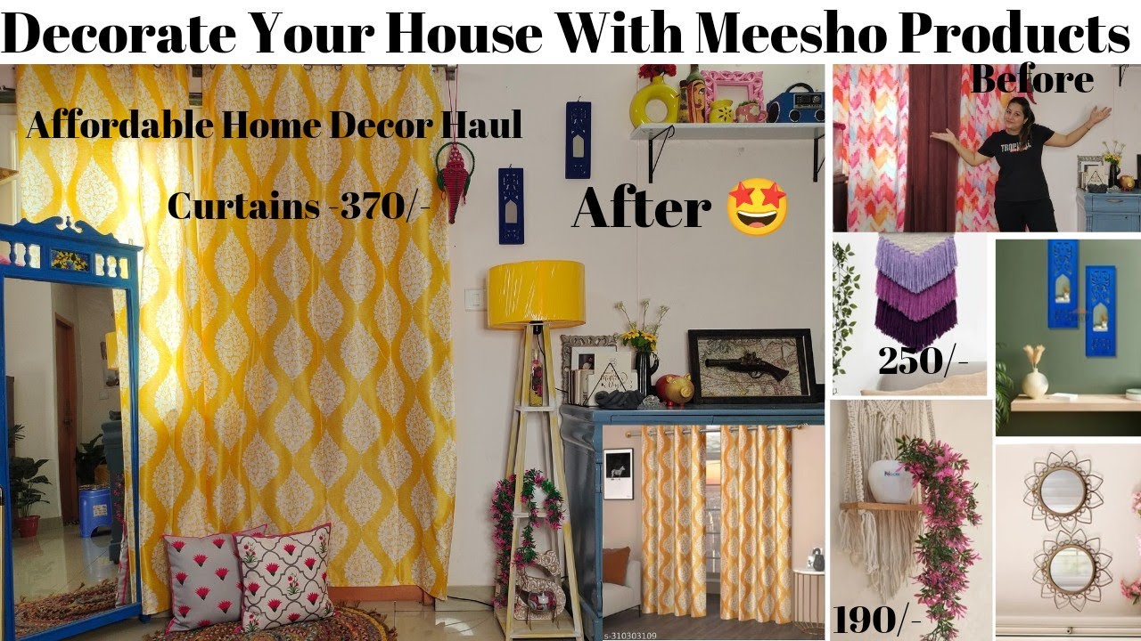 #meesho Home Decor Ideas With Meesho Products | Meesho Curtains & Wall ...