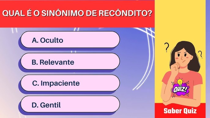 QUIZ DE LÍNGUA PORTUGUESA NÍVEL FÁCIL Você ACERTA TODAS QUERO VER! 