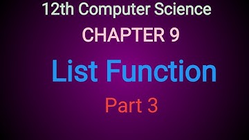 12th Computer Science | Chapter 9 | English Medium | List | Part 3 | in tamil