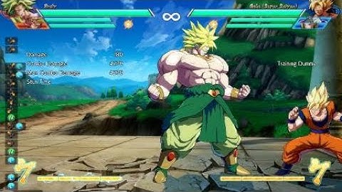 DBFZ:Broly  Midscreen Meterless 5H Combo  into Corner Sliding Knockdown (Goku Black Assist)