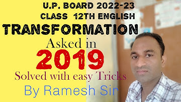 Transformation All sets 2019 solved by Ramesh Sir from excellent book Class 10