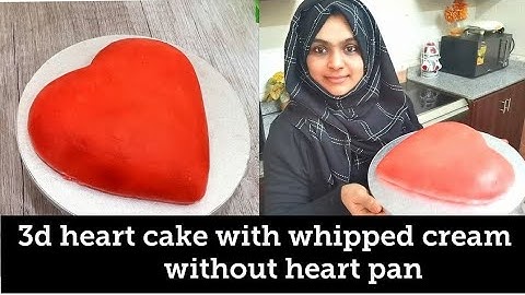 3d Heart Cake with Whipped Cream, Valentines Day Cake