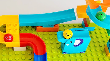 Colorful Building Block Marble Run (with stop motion setup)