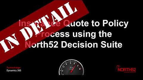 Insurance Quote to Policy Detail: North52 Business Rules Engine, Microsoft Power Platform / Dynamics