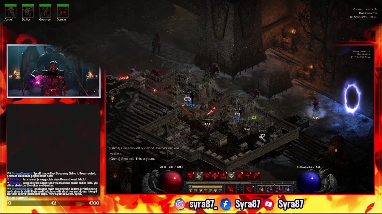 Diablo 2 - Resurrected : pelataan klassikkoa pojan kanssa osa9 : Suomi 1440p Livestream!
