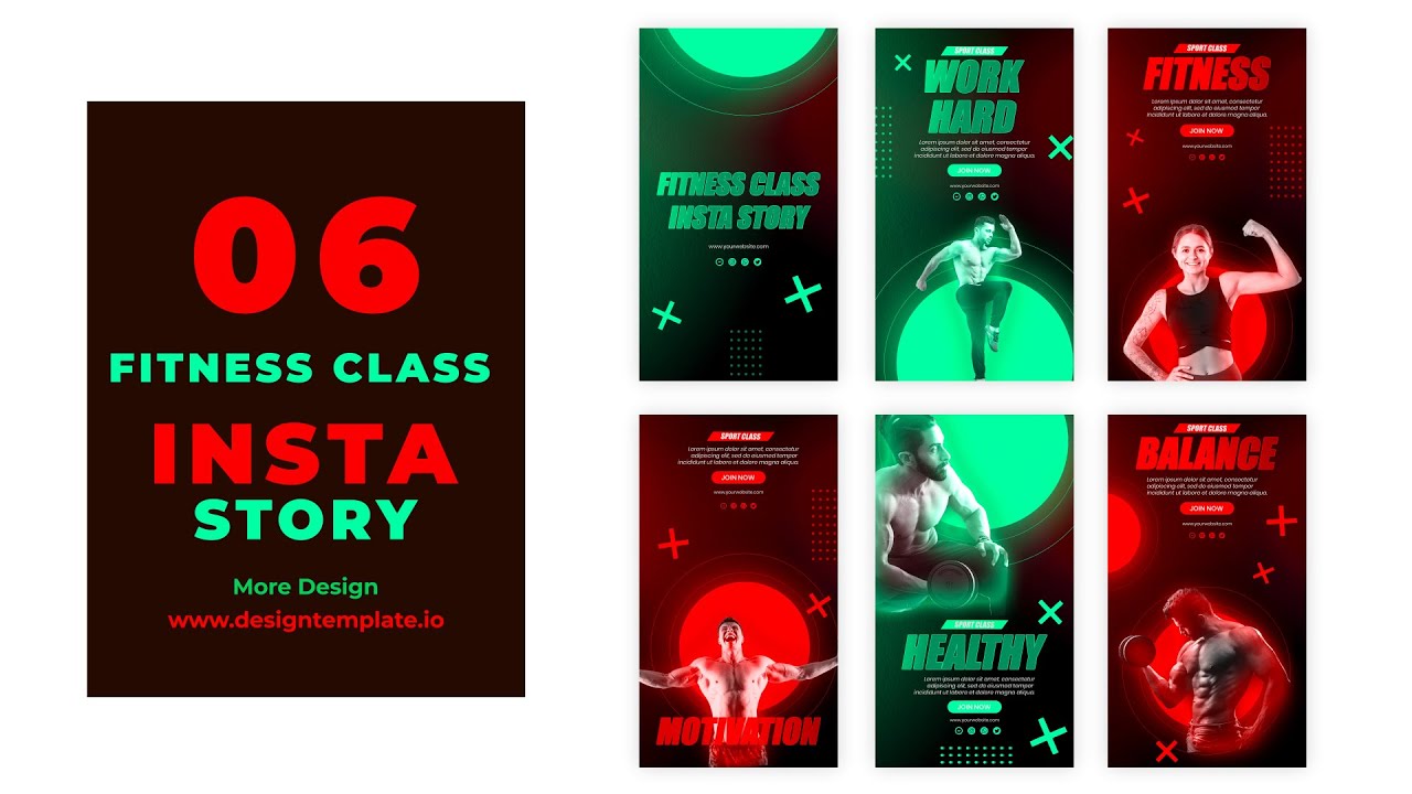 Fitness Class Instagram Story After Effects Template Try our New