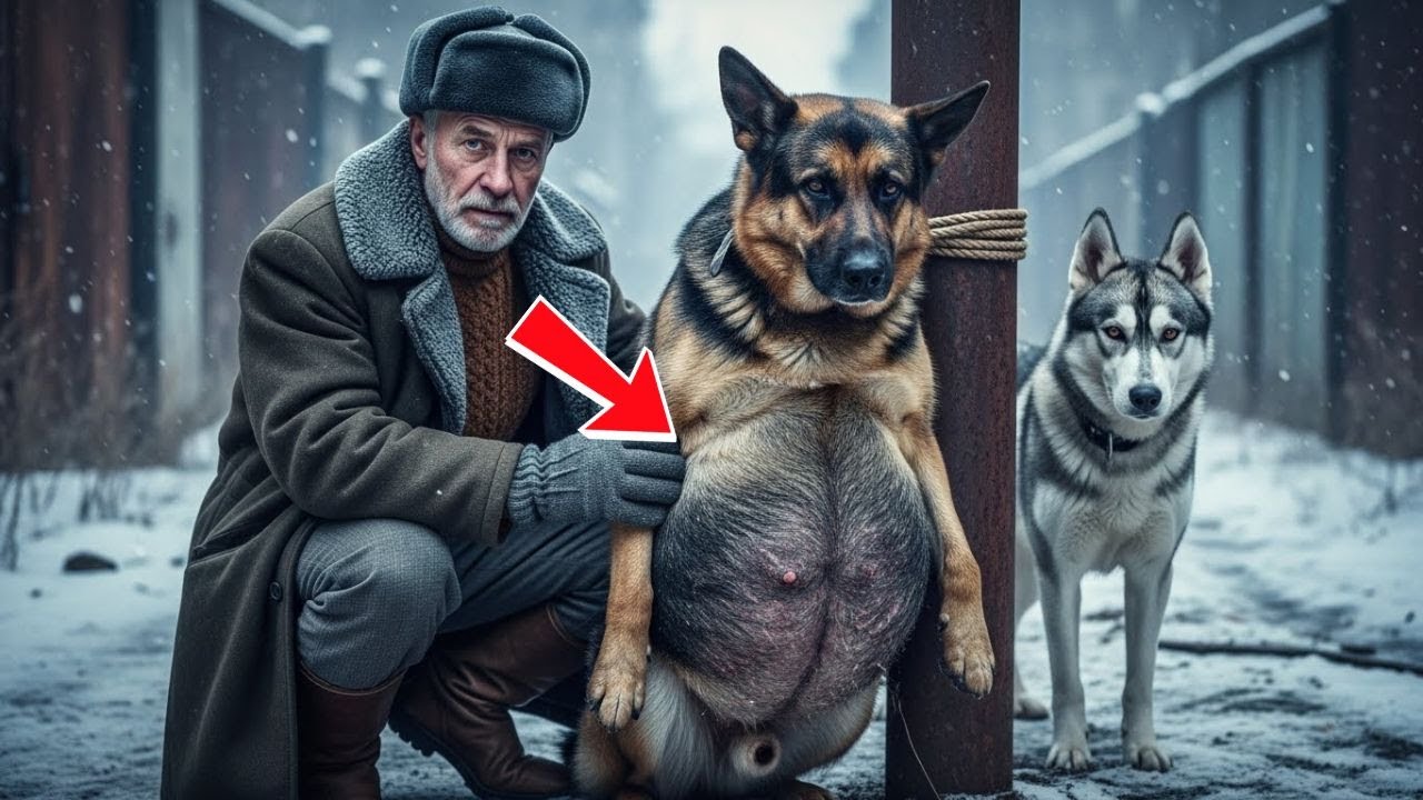 Cпасение беременной овчарки от верной смерти! трогательная история до слёз