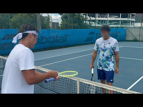 プロテニスプレーヤーのYouTuberと対決しました