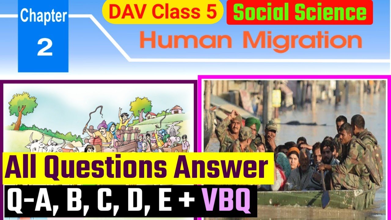 Human Migration Question Answer|Dav Class 5 SST Chapter 2 Solution ...