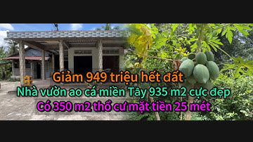 T.2200 (đã bán)giảm giá 949 triệu ngôi nhà vườn ao cá miền Tây có 350 m2 thổ cư mặt tiền rộng 25 mét