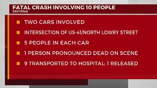 1 dead, 9 transported to hospitals after 2-vehicle crash in Smyrna, TN