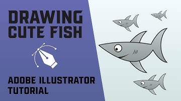 How to Draw Cute Fish (Shark) in Adobe Illustrator | Illustrator Tutorial