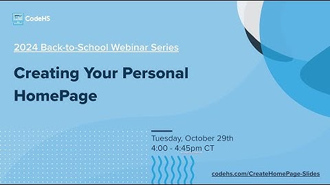 Creating Your Personal Homepage