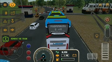Bus simulator 4 #🚂 railway crossing bus.