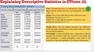 (EViews10):Interpret Descriptive Statistics #descriptivestats #interpret #eviews #output screenshot 5