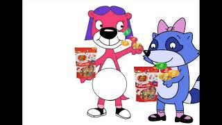 Jelly Otter And Pinch Rac Eating Jelly Beans