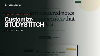 StudyStitch Tutorial — Customize a Next.js EdTech Website Template | Webloomery