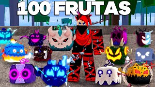 GIREI 100 FRUTAS ATÉ PEGAR A T-REX NO BLOX FRUITS!