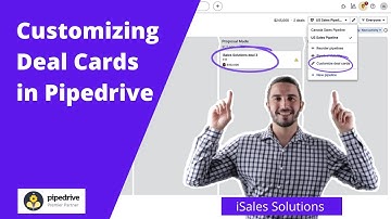 How to Customize Pipedrive Deal Cards | Pipedrive Tutorial