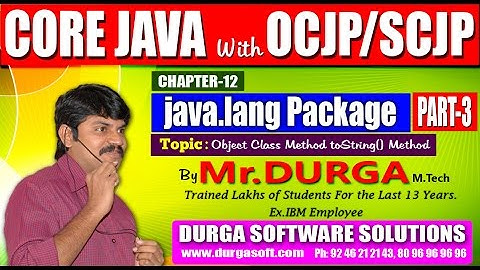 Core Java With OCJP/SCJP-java.lang Package-Part 3