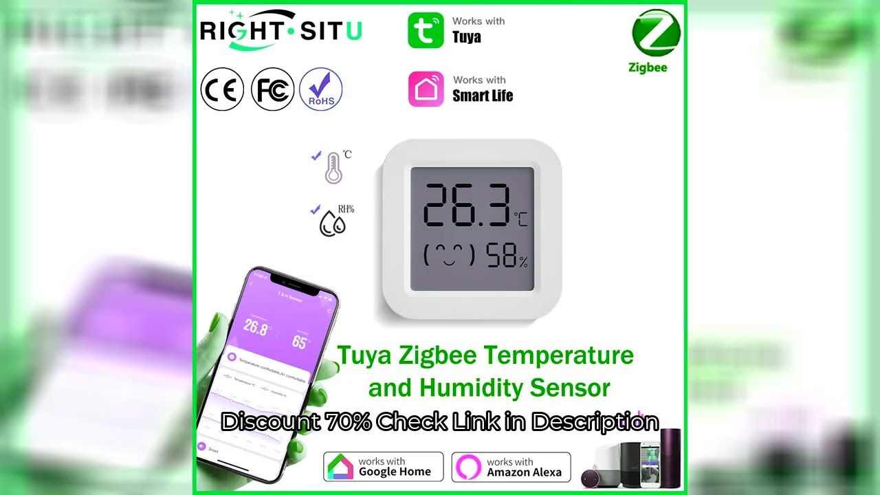 Tuya Smart Zigbee 3.0 Temperature Humidity Sensor APP Remote Control Thermometer For Smart Home Work