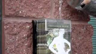 4 x 9 Brochure Holder for Wall Mount, Single Pocket, Hinged Lid for Outdoors - Clear