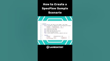 How to create a SpecFlow sample scenario | SpecFlow Scenario Explained |  LambdaTest #shorts