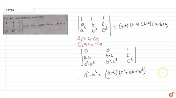 If a,b,c are distinct, show that  `[[1,1,1],[a,b,c],[a^3,b^3,c^3]] = (b-c) * (c-a)*(a-b)(a+b+c)...