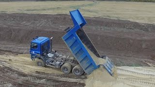 Tatra Phoenix 6x6 working in the mud - Drone video part 2