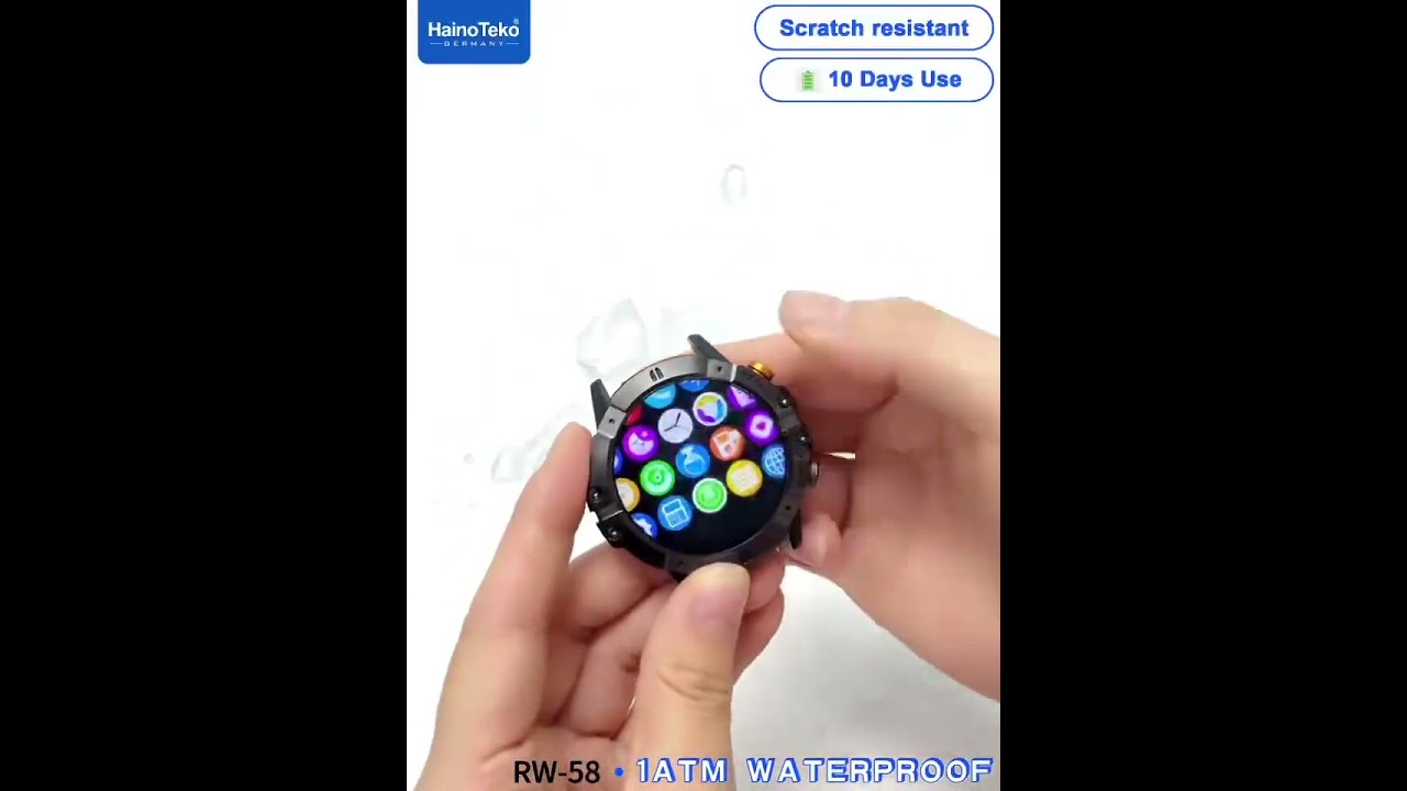 Hainoteko Rw58 Round Smart Watch With 3 Set Strap