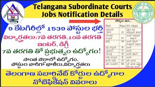 TS Subordinate Courts Jobs Notification Details Vacancies Educational Qualifications etc