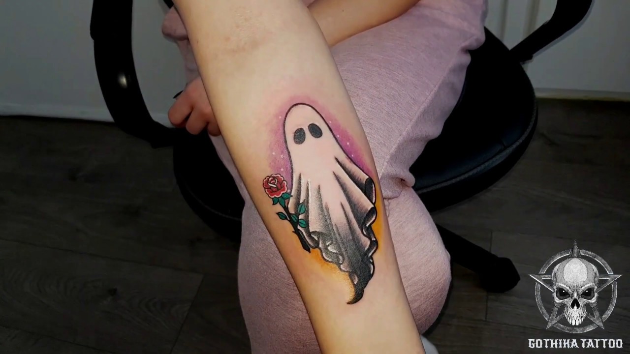 American Traditional Ghost Tattoo