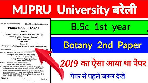Bsc 1st year Botany 2nd paper 2019, MJPRU Bareilly, @drsurajraj
