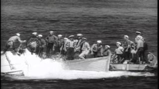 The Salvage Boat At Work In Raising The Uss Squalus From The Sea In Portsmouth, N...hd Stock Footage