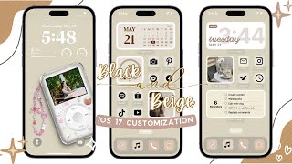 iOS 17 Aesthetic Beige Customization ~ Widgets, Home screen, Lock screen and App icons