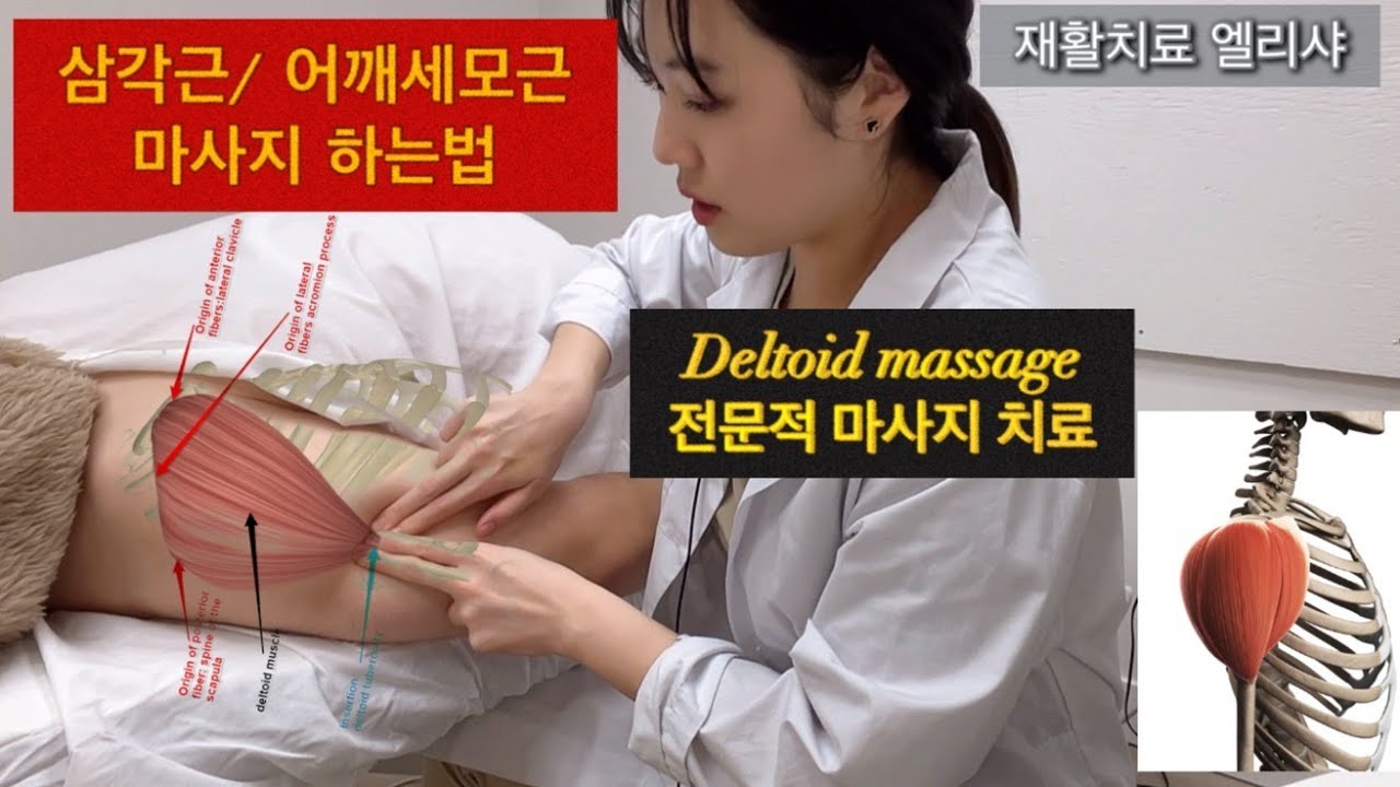 오십견 Deltoids(삼각근,어깨세모근) Massage / 삼각근 마사지 누구나 따라할수 있고 쉽게 전문적으로 알려주는  [팔을 앞으로  옆으로 올리실때 뻐근 통증 있다면!!!]