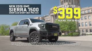 Lease a new 2026 Sierra GMC 1500 for only $399 a month at Dennis Dillon GMC!