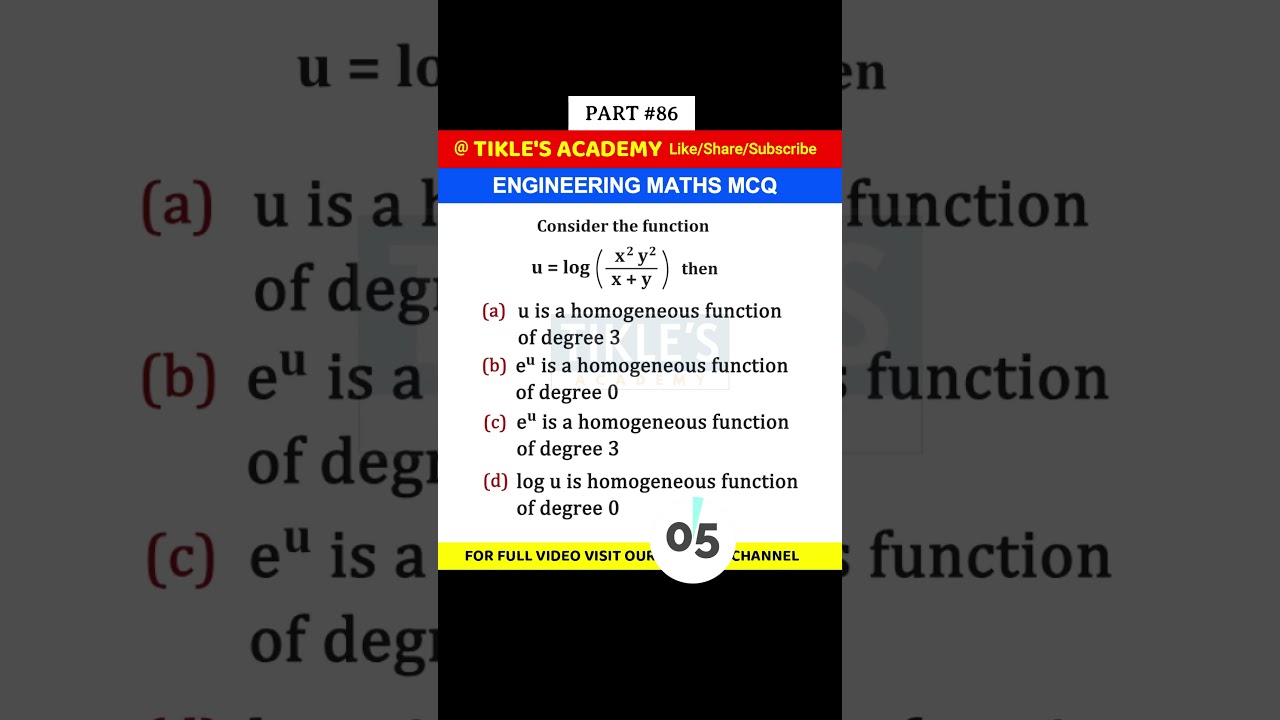 ENGINEERING MATHS MCQ 86 
