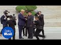 Moment Trump Steps Into North Korea To Meet Kim Jong Un