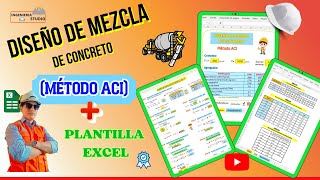 Diseño de mezcla de concreto - Método ACI | Plantilla Excel
