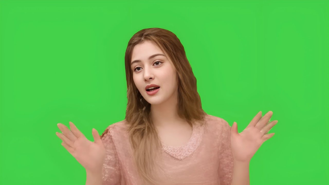 Beautiful girl green screen video | green screen girl reactions - YouTube