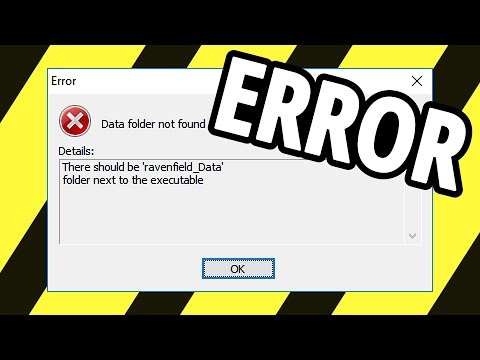 Error Data folder not found There should be &rsquo;_Data&rsquo; folder next to the executable