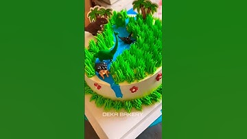 beautiful nature theme cake making - perfect cake decorating ideas #shorts #cakedecorating