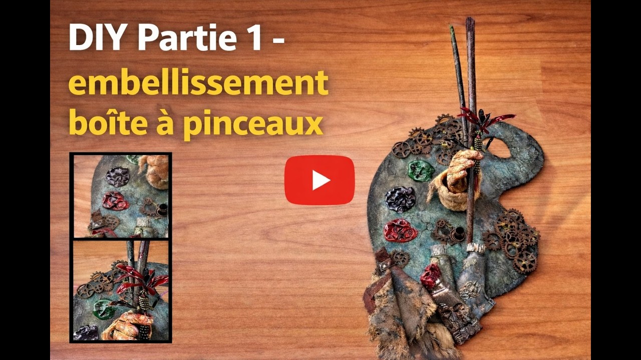 DIY MIXED MEDIA - Embellissement boîte à pinceaux (partie 1)