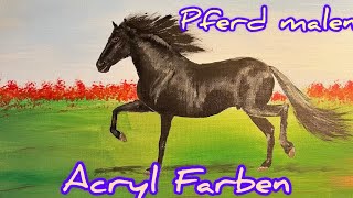 Wie man ein Pferd malt in acrylic colour / Horse painting /