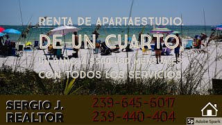 Renta de apartaestudio de un cuarto un baño. $500usd, con todos los servicios.