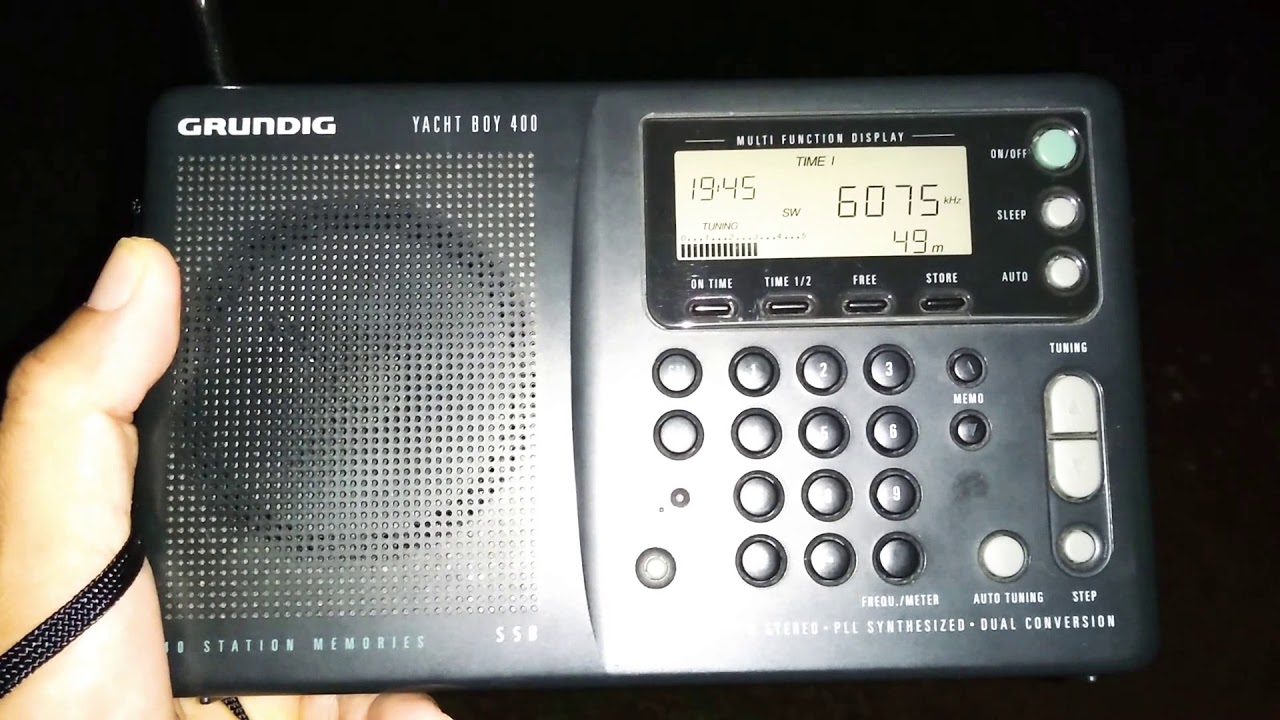 Grundig Yacht Boy 400 NHK World Rádio Japão 6075 kHz. YouTube