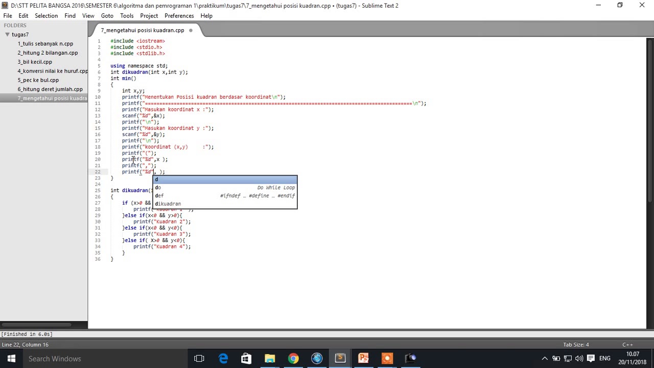 cara #membuat #program #c++ dengan fungsi : mengetahui kuadran suatu ...